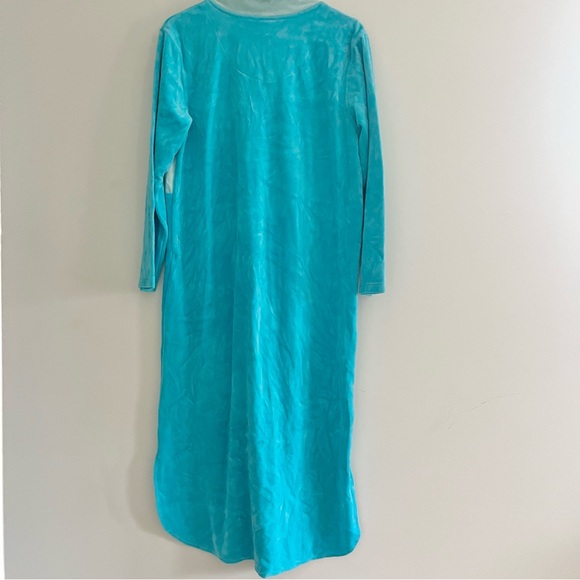 Vintage Disney Winnie the Pooh Teal Velour Sleep Nightgown Tigger Christmas Med - Picture 11 of 11